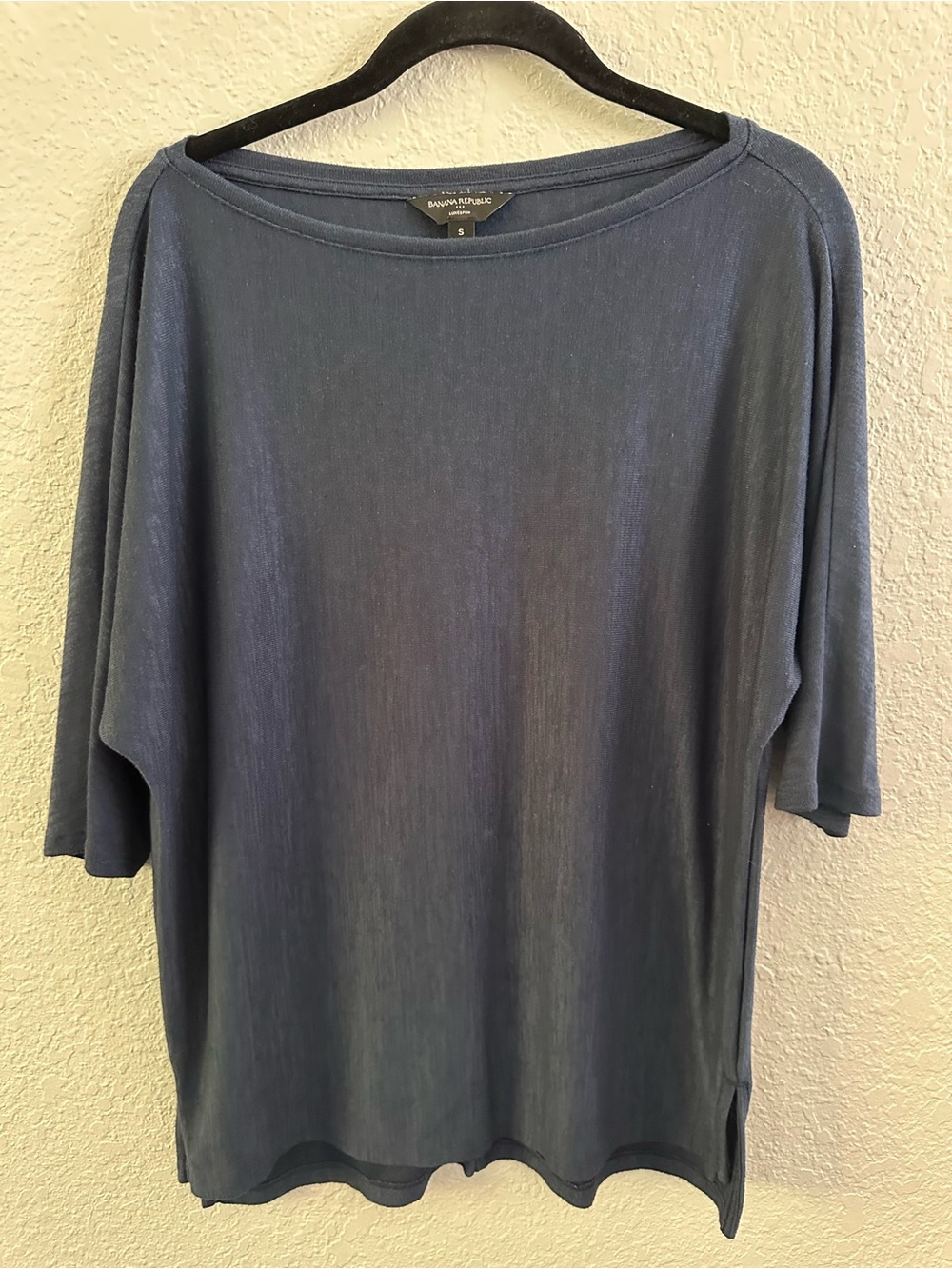 Banana Republic Luxespun Navy Oversized Boatneck Dolman Top S
